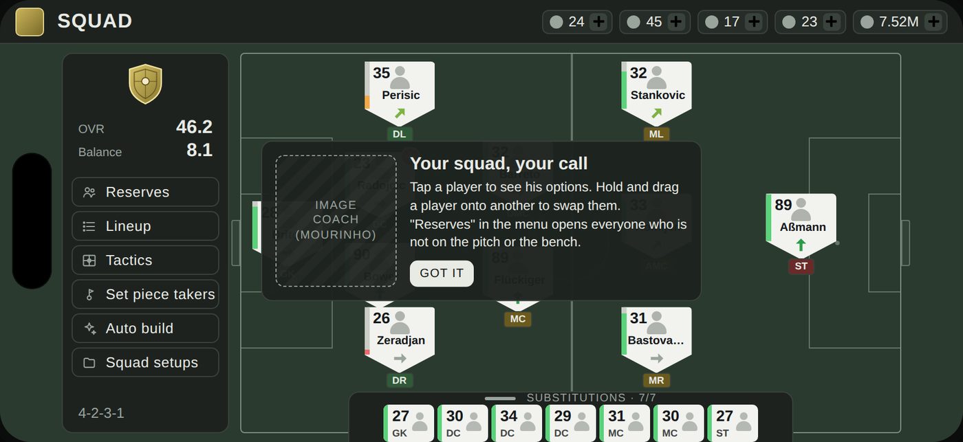 First-run card explaining tap and drag